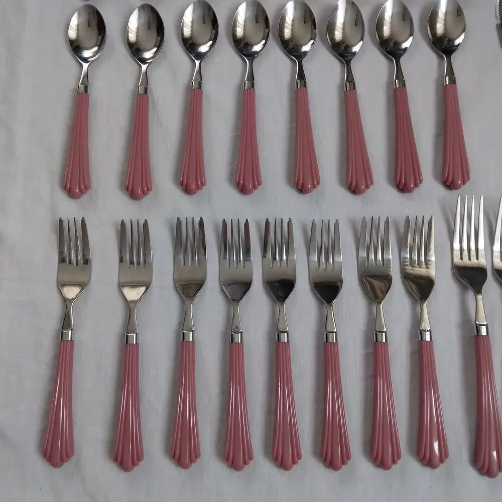 Vintage Regent Sheffield Feeling Festive Stainless Pink Mauve Cottagecore 40 Pcs